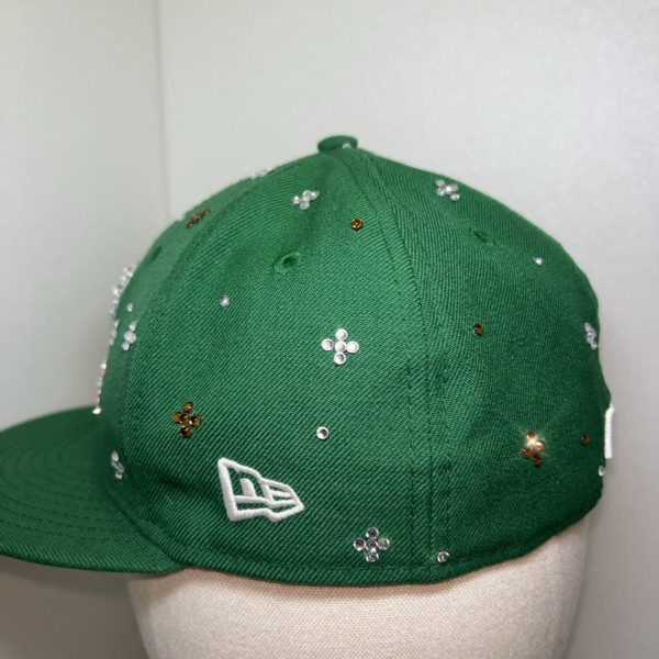 NEWERA キャップ　ビックハートカスタム　ラインストーン　ニューエラ　ジュエルキャップ