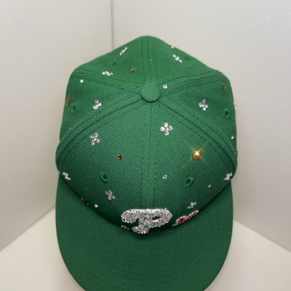 NEWERA キャップ　ビックハートカスタム　ラインストーン　ニューエラ　ジュエルキャップ